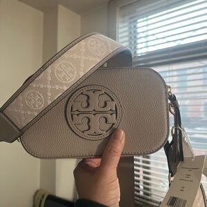 Tory Burch fresh clay Taupe  miller mini Crossbody Bag nwt